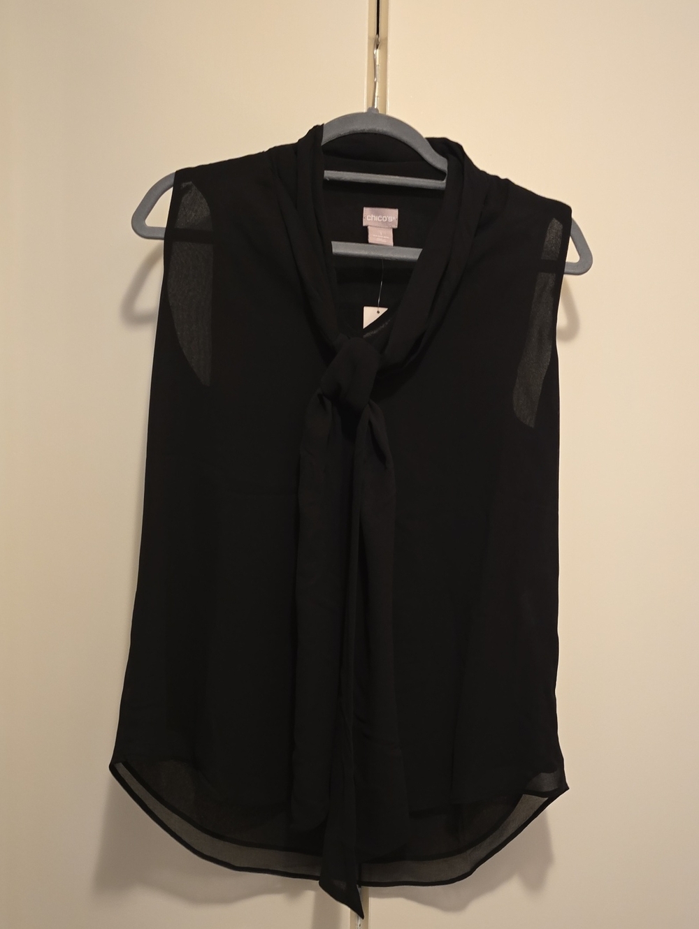 Chico's Black Sleeveless Tie-Neck Camisole